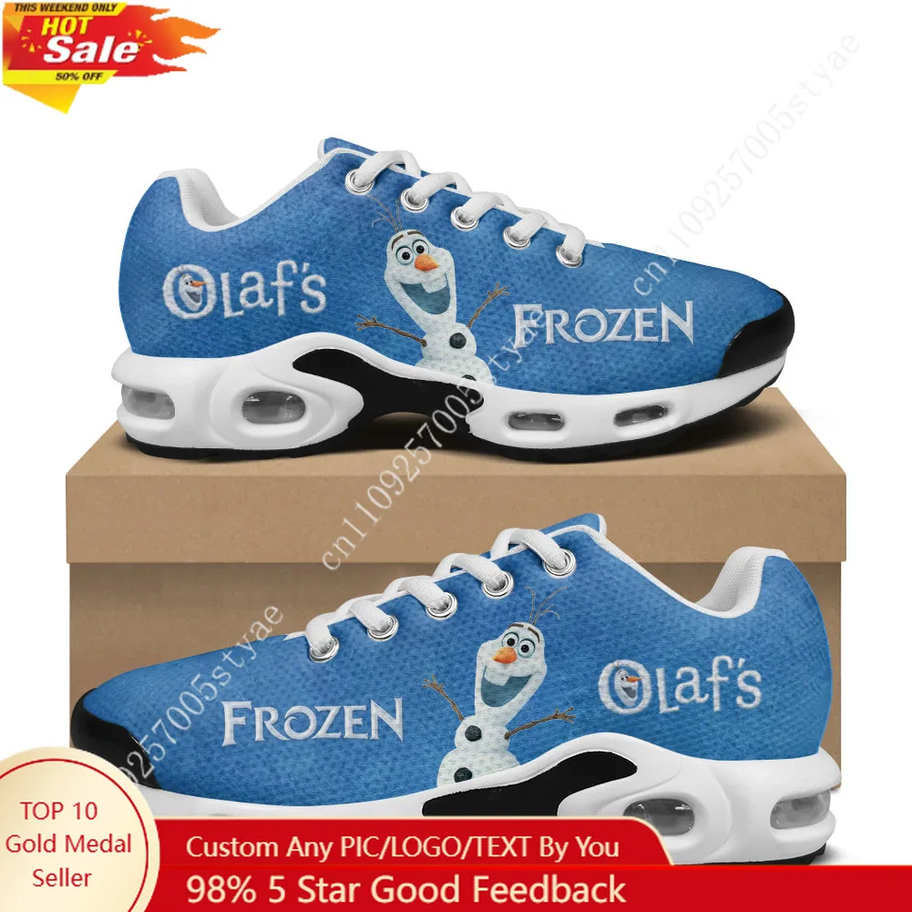 

Disney Frozen Olaf Air Cushion Sneakers Mens Womens Sports Shoes Lightweight Hiking Mountain Climbing Custom Shoes