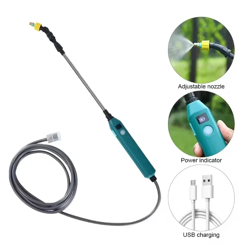 3.7V Electric Sprayer 3 Nozzles High-Pressure Sprinkler Watering Garden Irrigation Digital Display USB Rechargeable Water Spray