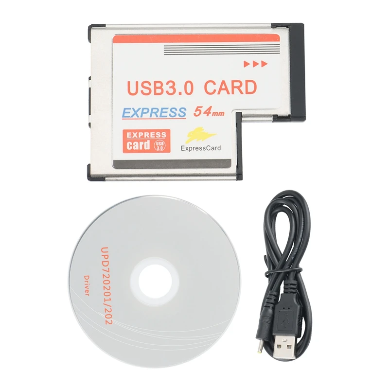 Top-5Gbps 2 Port  Inside USB 3.0 HUB To Express Card Expresscard 54Mm Adapter