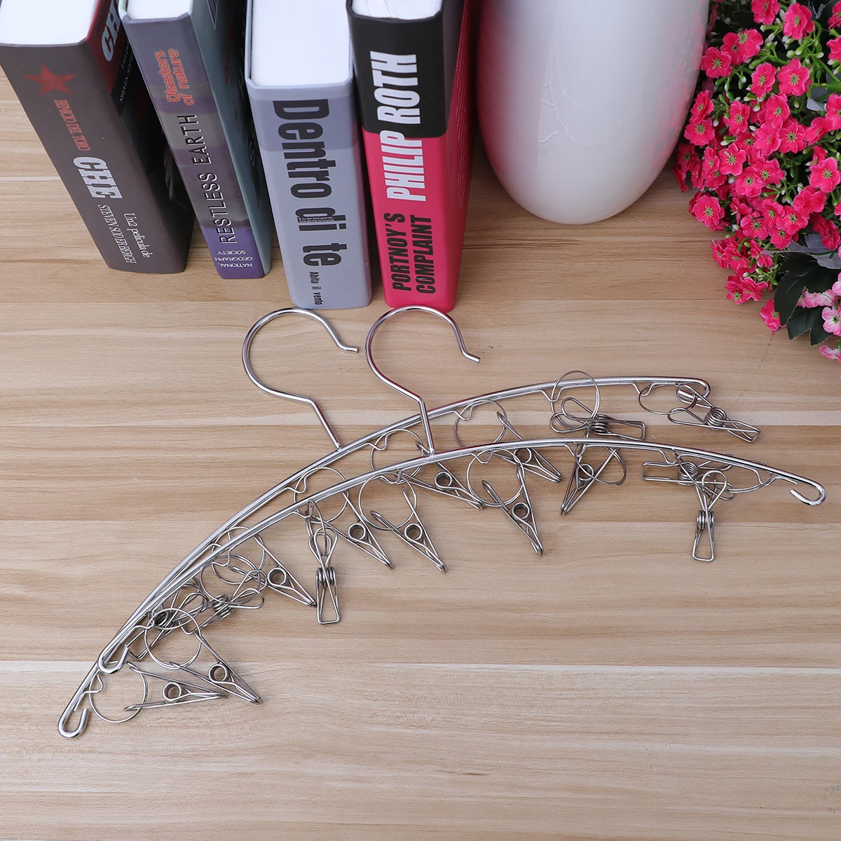 

2pcs Stainless Steel Sock Rack Heavy Duty Windproof Clothes Hanger For Socks Towels Shirts Hanging Drying Rack Closet
