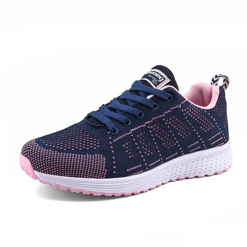 2023 New Breathable Men Sneakers For Women Fashion Soft Solid Women Sneakers Mesh Fabric Lace Up Couple Shoes Female Footwear