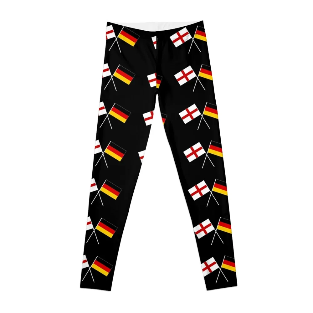 England Germany crossed flag flag Leggings gym top Women's push up Womens Leggings