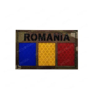 Cờ Romania IR phản xạ các bản vá hồng ngoại, kẹp thêu, PVC, cao su, miếng vá cho quần áo, ba lô 8 Ruy băng ba lô bán hàng chính - №8