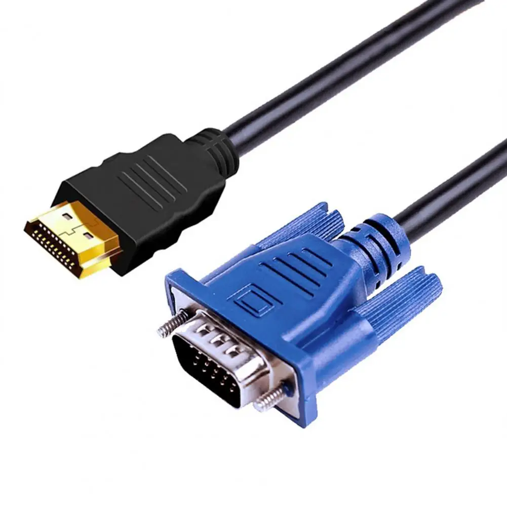 HDMI-compatible to VGA Cable Reliable Anti-interference Golden Plated HDMI-compatible Male to VGA Male Adapter for Desktop