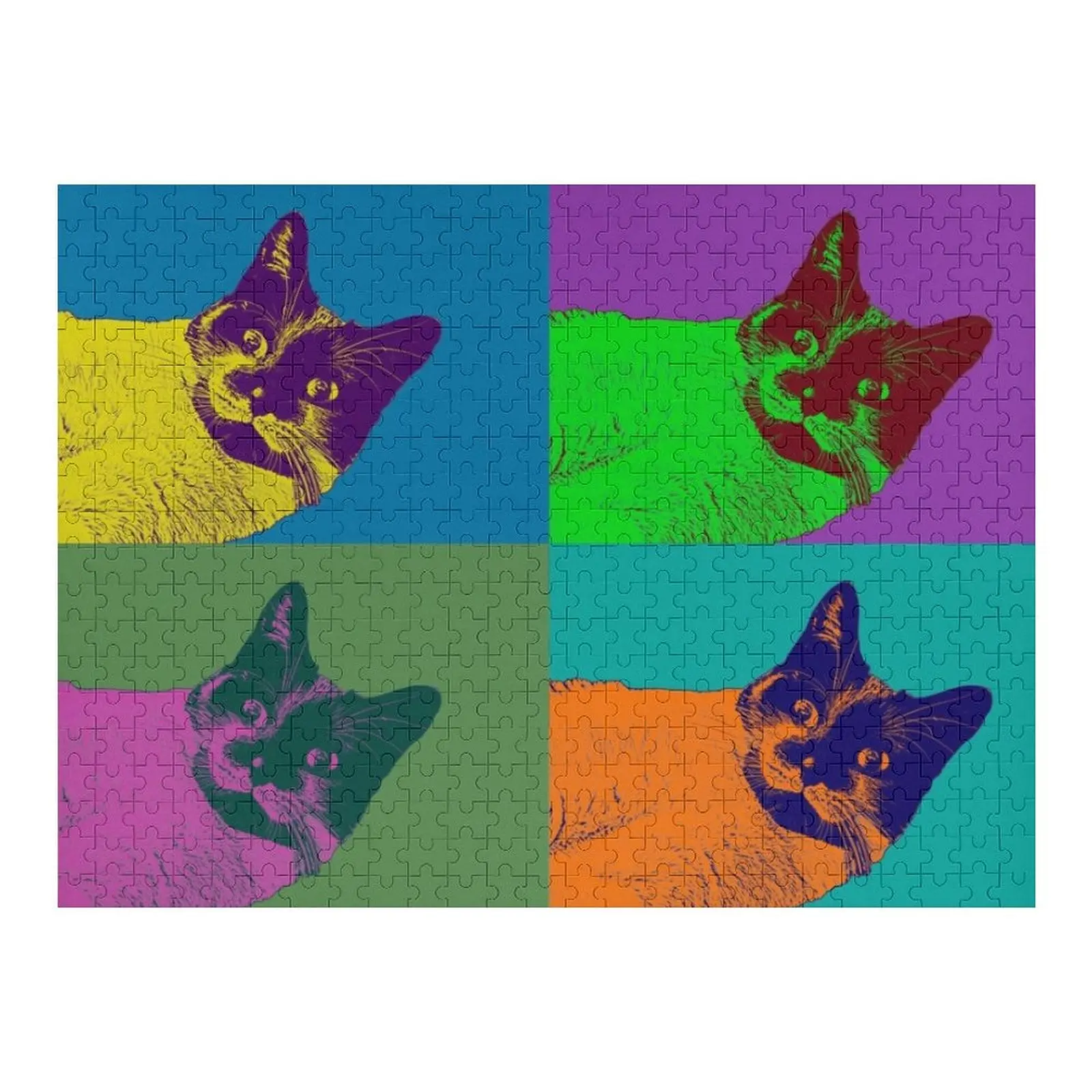 

Andy Warhol Style Cat Art Jigsaw Puzzle Toys For Children Children Personalized Gift Married Puzzle