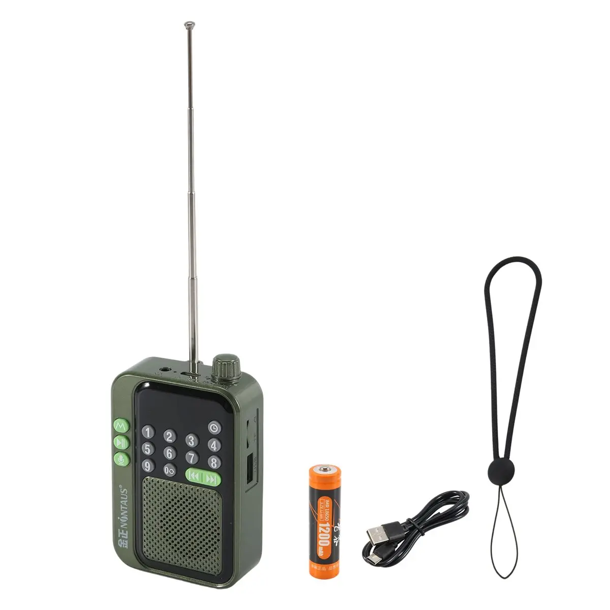 AT42  C90 Pocket FM Radio Digital Radios Receiver Wireless Bluetooth MP3 Speaker with LED Display Recording Sleep Timer A