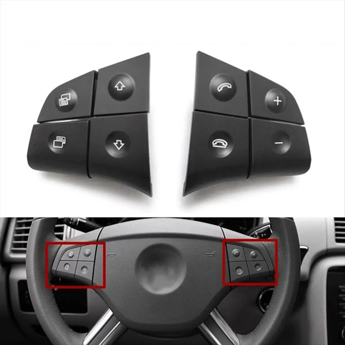 ABQE Multi-Function Steering Wheel Switch Button Kit Controls for Mercedes-Benz W164 W245 W251 GL350 ML350 R280 B180 B200