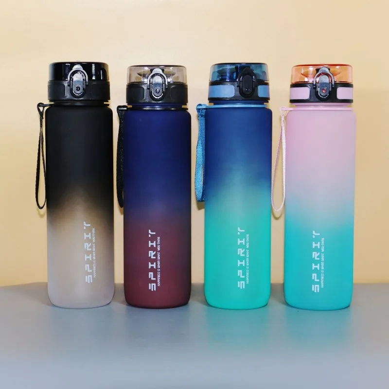

Gradient Portable Sports Water Bottle for Students - Large Capacity Plastic for Outdoor Use Direct-Drink Multi-Size Water Cup