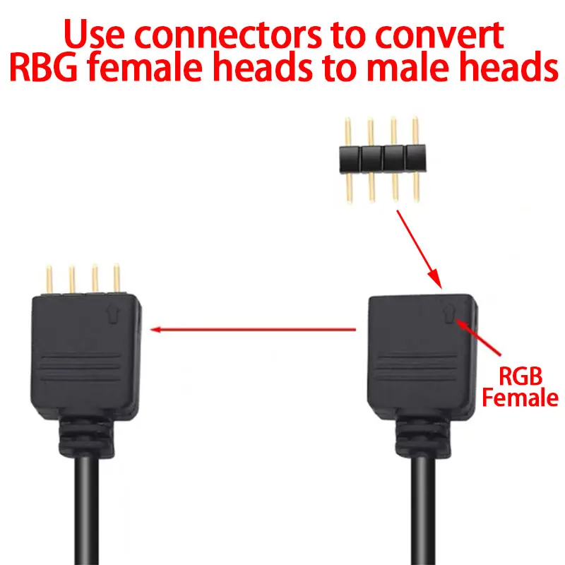 100pcs Connector Adapter 4 Pin 5 Pin Needle Male Type Double 4Pin RGB 5Pin RGBW for 3528 2835 5050 LED Strip Light Accessories