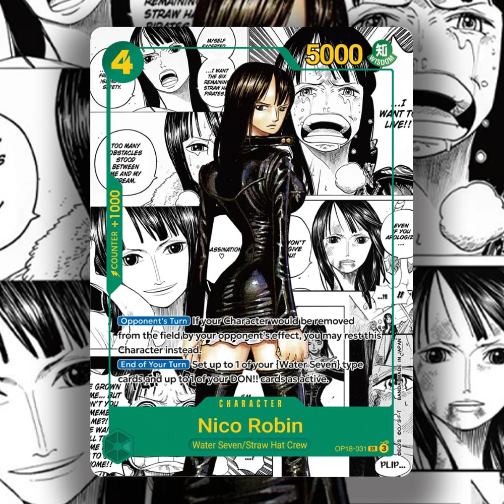 One Piece Cards Manga-Karte „The Dominance of God“ Set Nico Robin OP18-031 Hobby-Sammlerstück Anime-Spiel-Replika-Karte Holografisch – Detail 3
