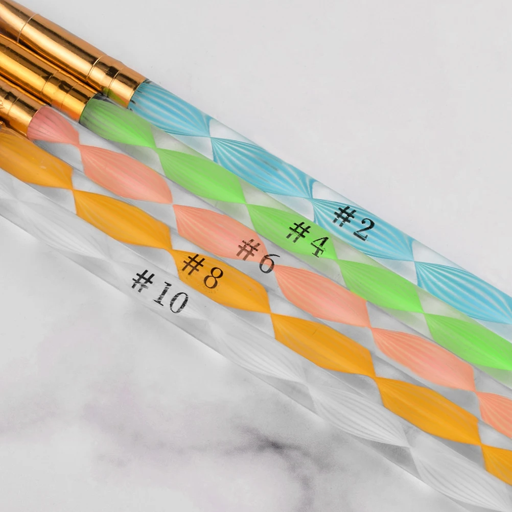 

5 Pcs Nail Pens Durable Creative Manicure Drawing Tools for Natural False Acrylic Nails Painting