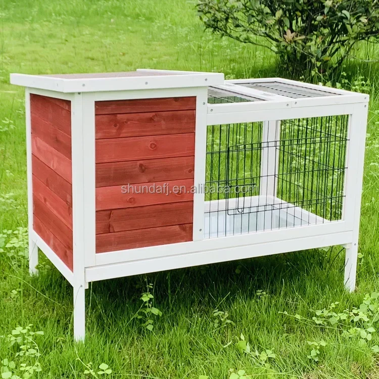 

SDR011 SHUNDA Factory Custom Wooden Luxury Indoor Outdoor Pet House Rabbit Cage Hutch