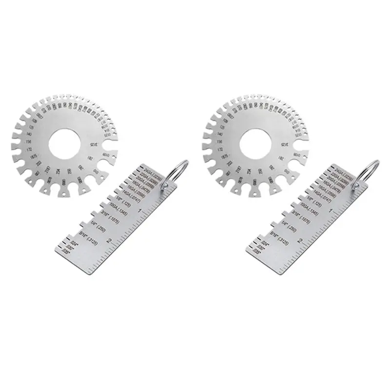 

Набор из 4 стальных измерительных инструментов VEHO для сварки: калибры для проверки толщины проволоки