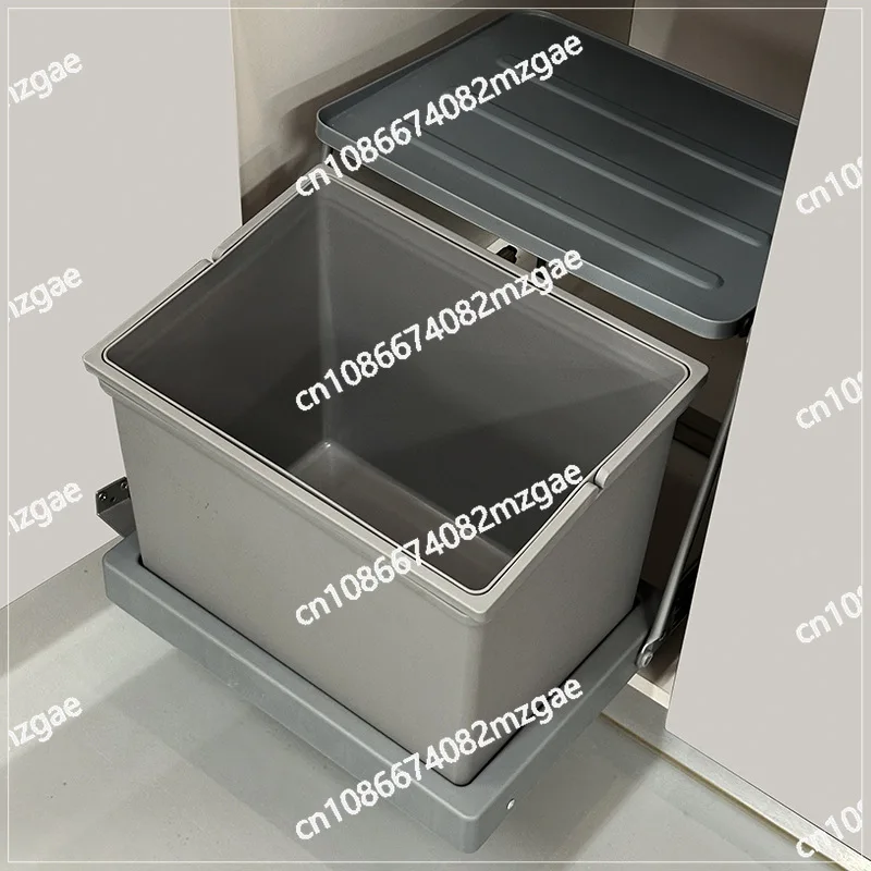 Kitchen Sink Cabinet with Door Cabinet Trash Can Embedded with Lid