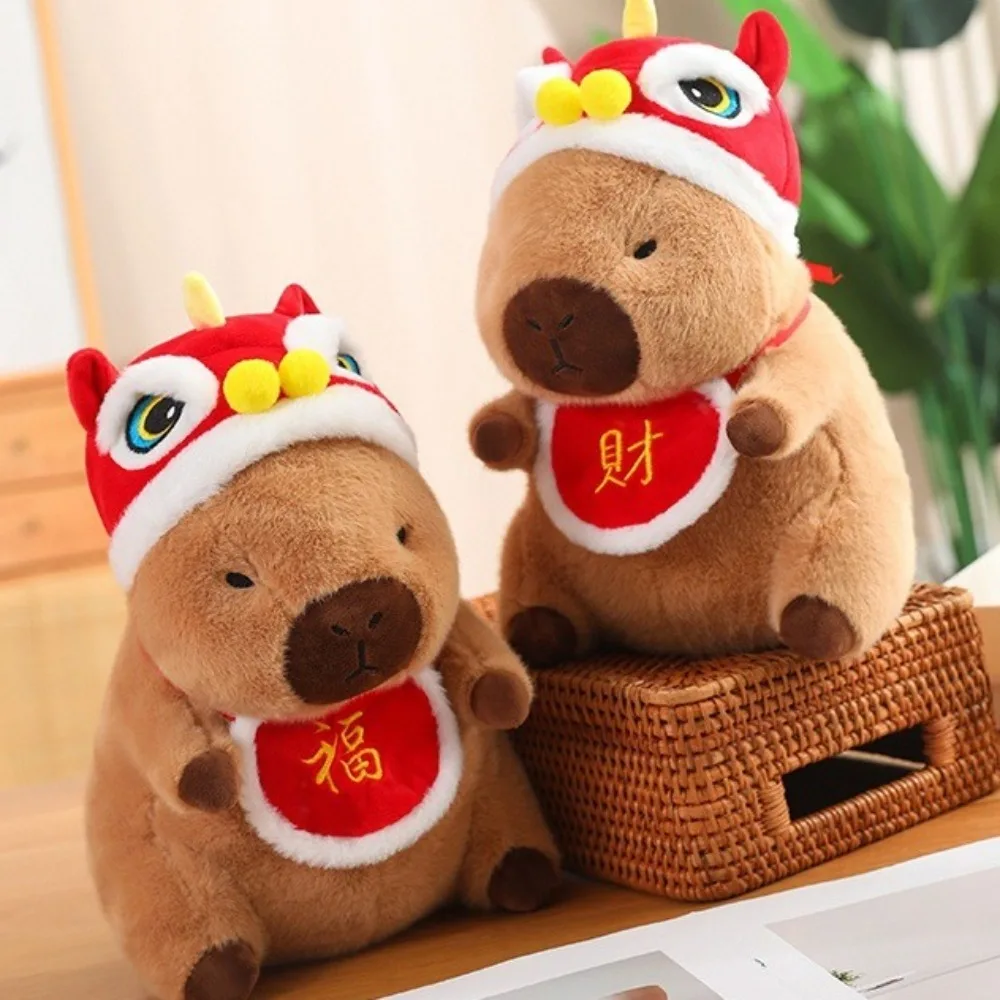 Kawaii Wealth Capybara Plush Doll Blessing Cartoon Capybara Plush Toy Simulation Soft Capibara Fluffty Doll Birthday Gift