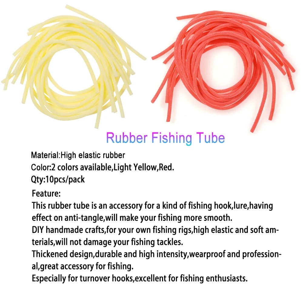 LIONRIVER Elastic Rubber Tube Band Decorate Saltwater Fishing Hook Fishing Lure Bait Float Seat Leader DIY Sabiki Rigs Sleeve