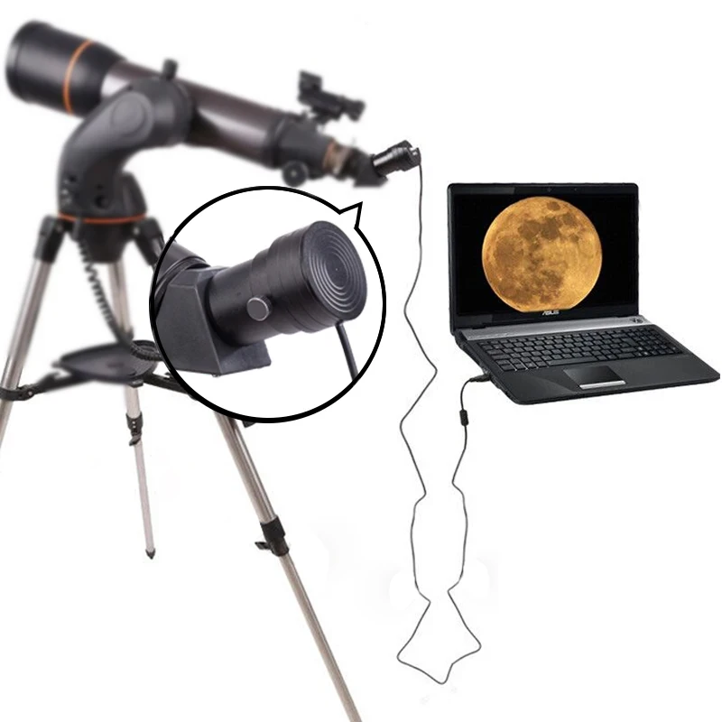 130W Pixels 1.25inch USB Digital Lens Electronic Eyepiece Camera for Telescope and Microscope Connect with Computer Phone