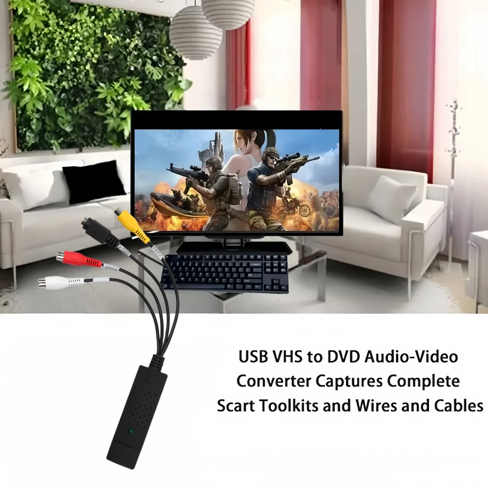 USB 2.0 Video Audio Converter Capture Card Easy Cap Video Audio Converter TV DVD VHS Audio Capture Adapter Card TV Video DVR