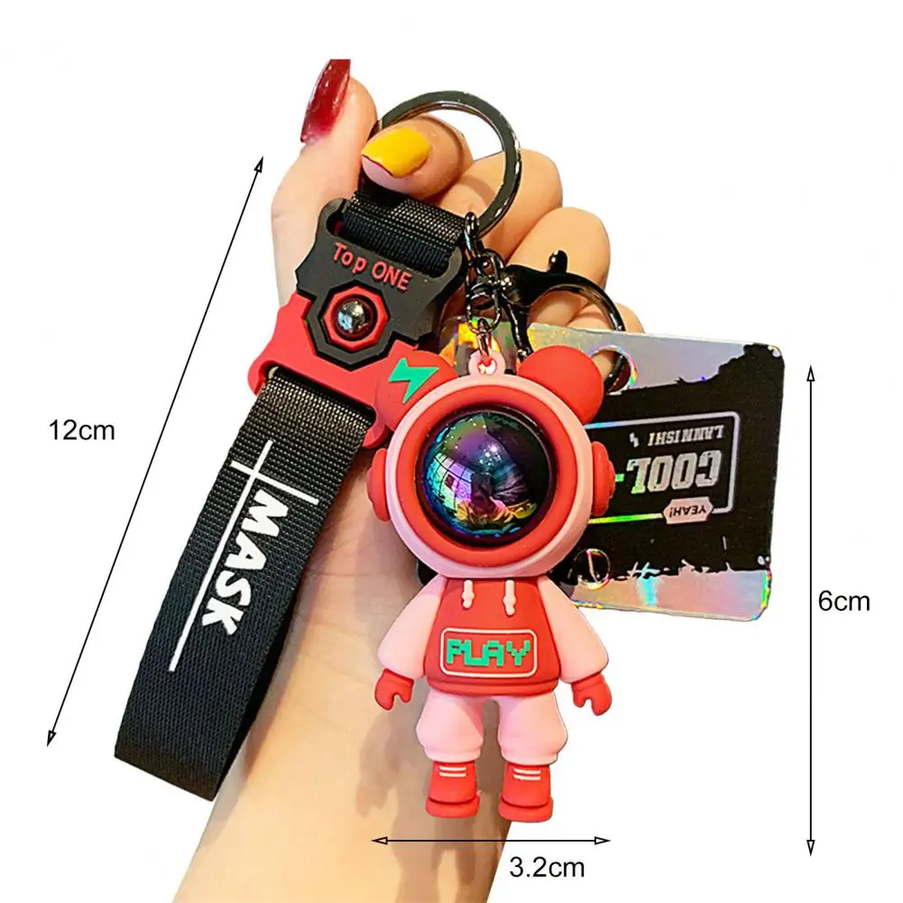 Colorful Bear Keychain Handmade DIY Tassels PVC Cute Backpack Pendant Car Backpack Key Chain Pendant Jewelry Accessories