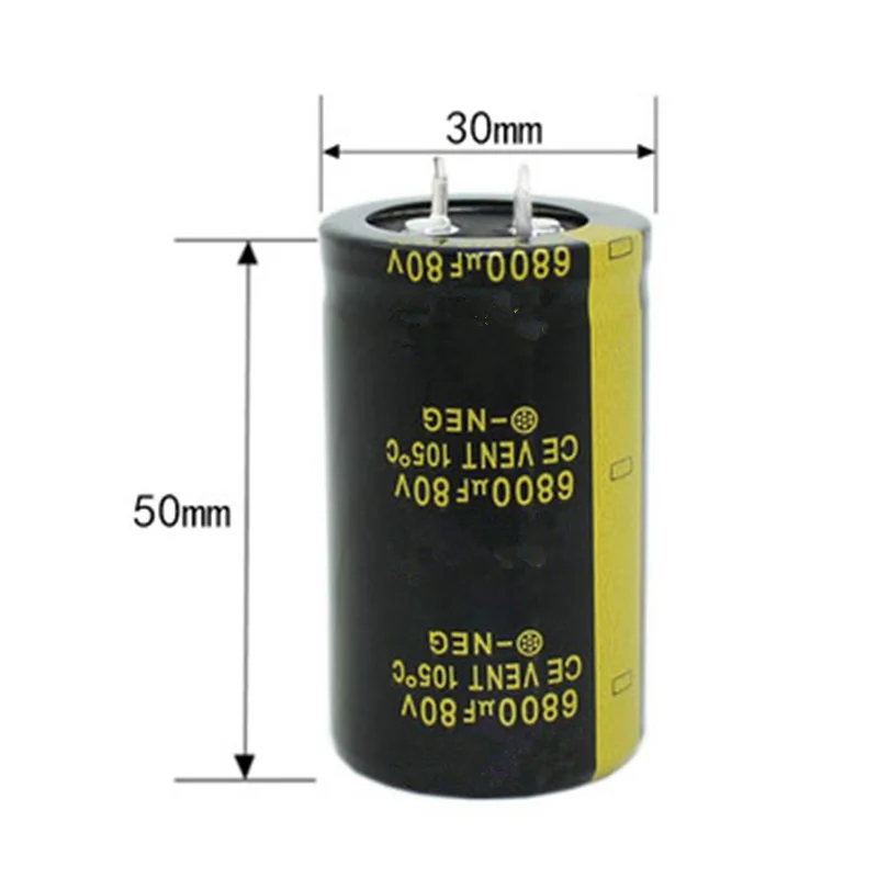 2-5pcs 80V6800UF 80V 6800UF 30X50mm High quality Aluminum Electrolytic Capacitor High Frequency Low Impedance