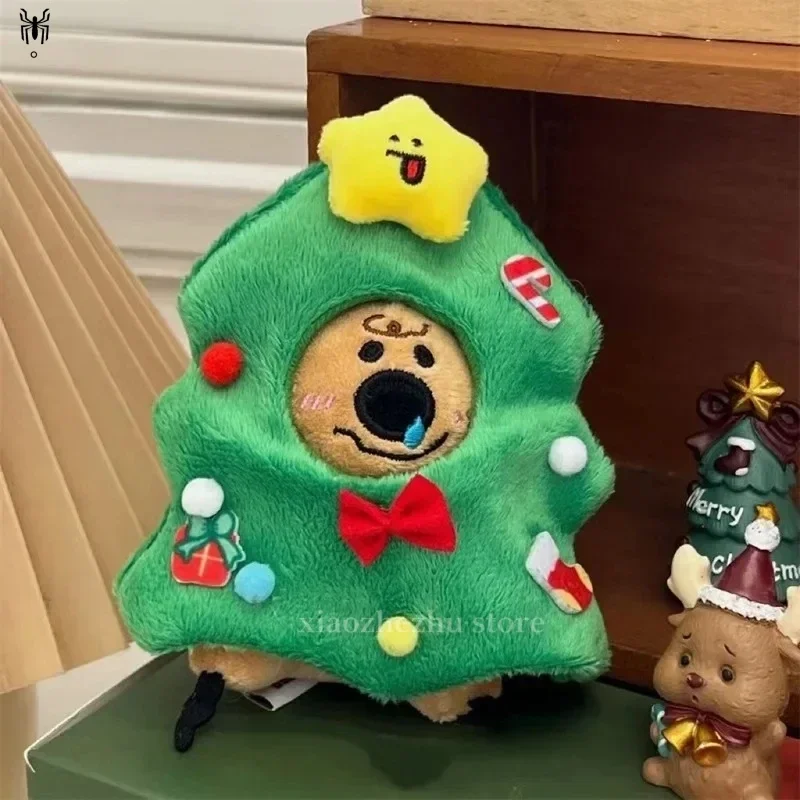 10cm Christmas Persimmon Pepper Bear Plush Doll Christmas Tree Baby Cute Clothes Shawl Costume Accessories Pendant Small Toys Gi