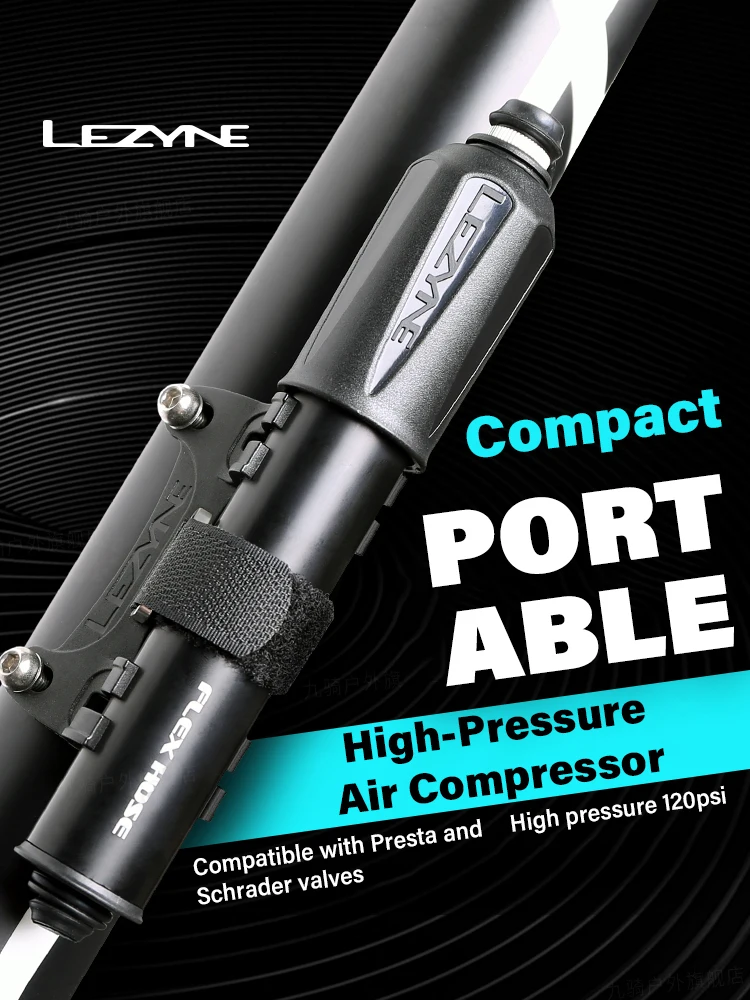 LEZYNE Mini bomba de bicicleta de alta presión - Bomba manual portátil para bicicletas de carretera y de montaña con válvula Presta Schrader