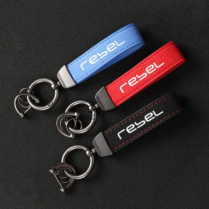 High-Grade Leather Suede Key Ring Horseshoe Buckle Motorcycle Keyring Key For Rebel CMX 300 500 CMX300 CMX500