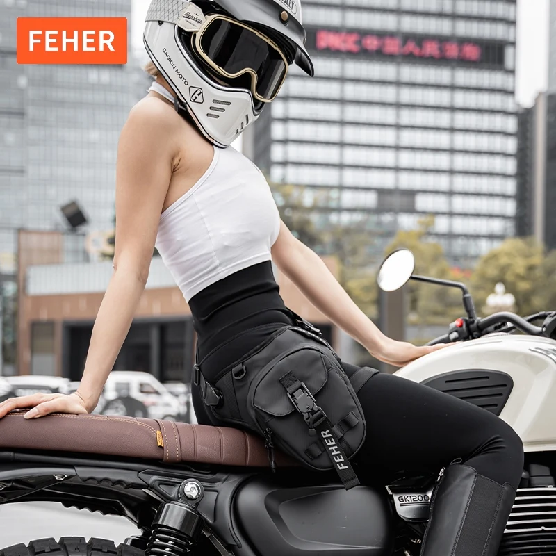 FEHER Motorcycle Riding Leg Bag Locomotive Breast Shoulder Bag Multi-functional Expansion Bag Men and Women Waterproof