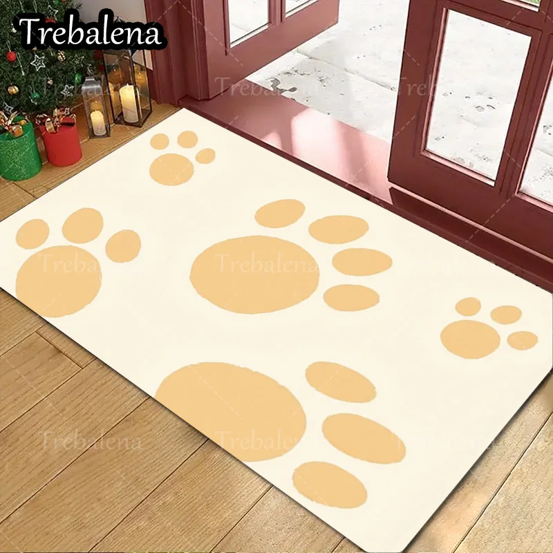 

1pc Welcome Door Mat Paw Print Doormat for Home Decor Indoor Outdoor Use Soft and Durable