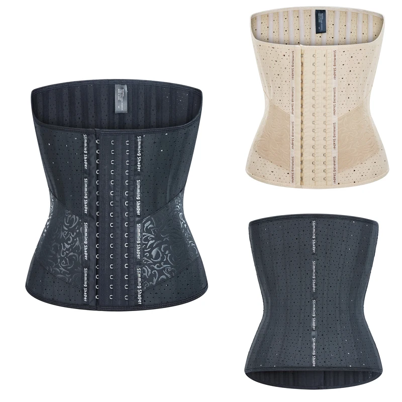 

XXS-3XL Waist Trainer Corsets Latex gaine ventre Steel slimming underwear body Shaper women Bustiers colombian girdles