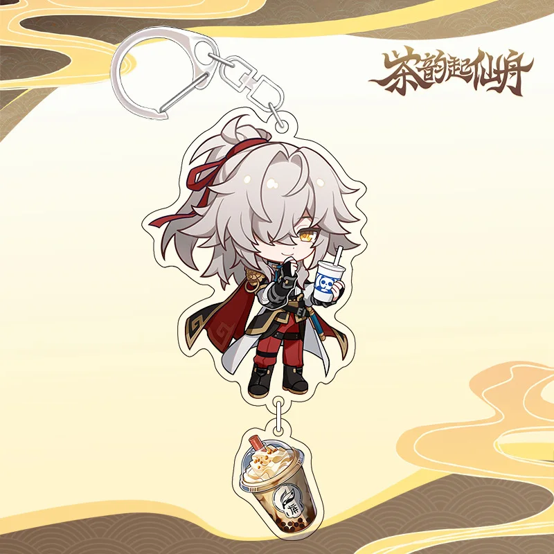 Honkai Star Rail ChaPanda Collabo Game Goods Jing Yuan Fu Xuan Acrylic Stand Keychain Card Collection Desk Display Cute Ornament