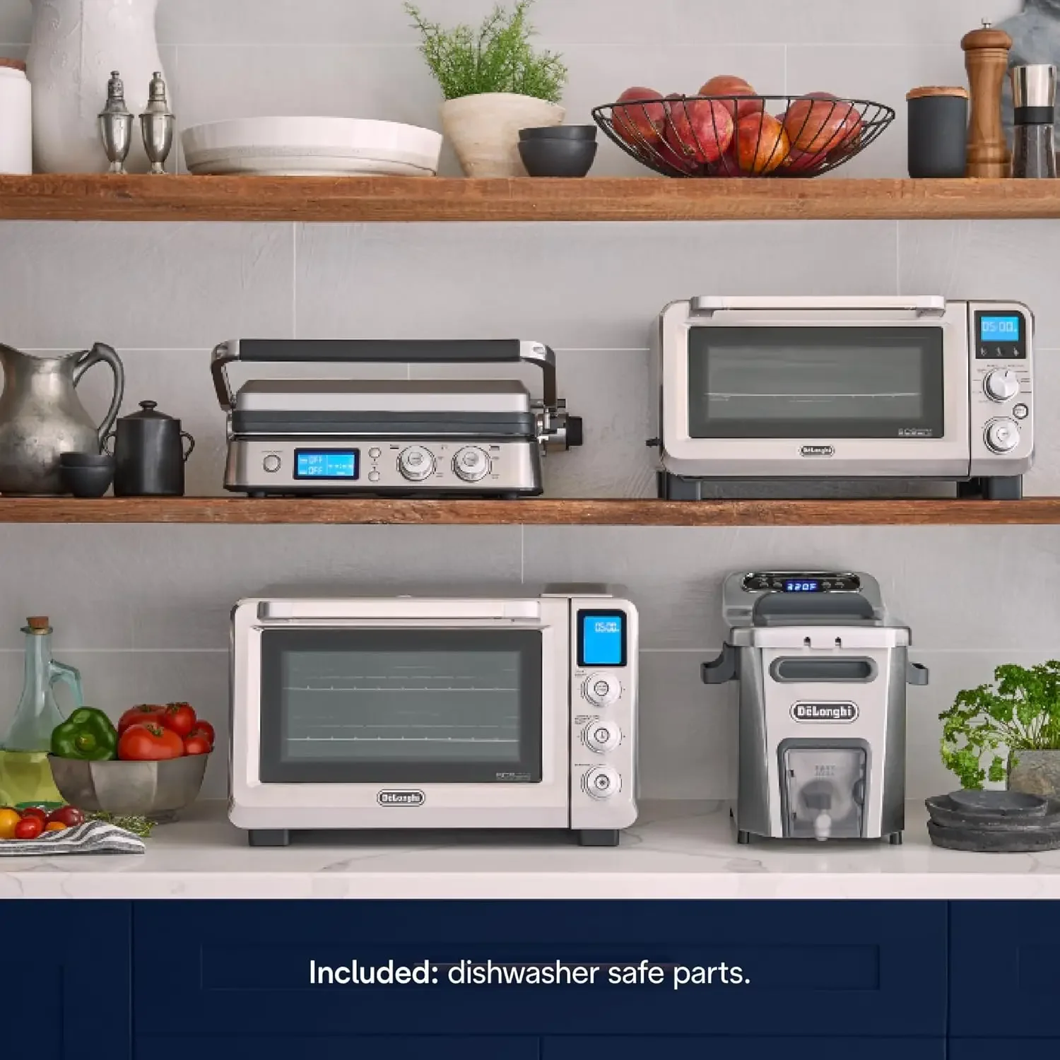 Фритюрница, серебро — емкость масла 1 галлон — система EasyClean — регулируемый термостат — ручки Cool Touch — Di