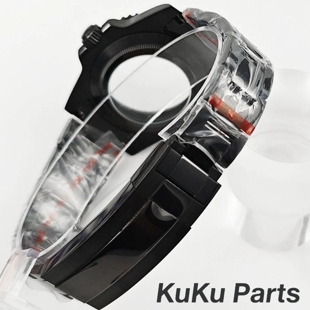 PVD Black Oyster Bracelet 40mm NH35 GMT Case Sapphire Waterproof for NH34 NH35 NH36 NH38 Movement 28.5mm Dial Sub Watch Case - view 6