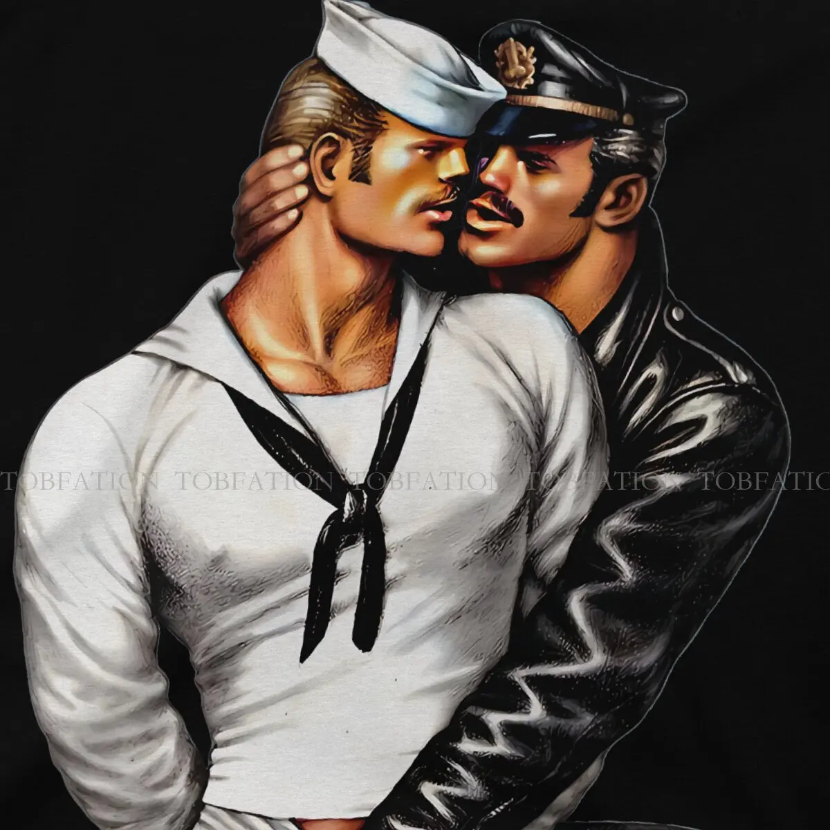 Tom of Finland LGBT Gay Pride 100% Cotton T Shirt Vintage Homme Men\'s Tee Shirt O-Neck  Men Clothing