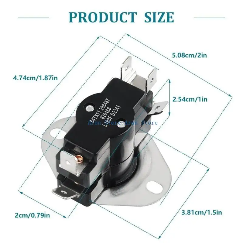 H3CF ทนทาน 626458R L190F สวิตช์ควบคุมขีด จำกัด เหมาะสำหรับเตาเผาและเครื่องทำความร้อนส่วนใหญ่แทนที่ 64TX11 208487 D2341
