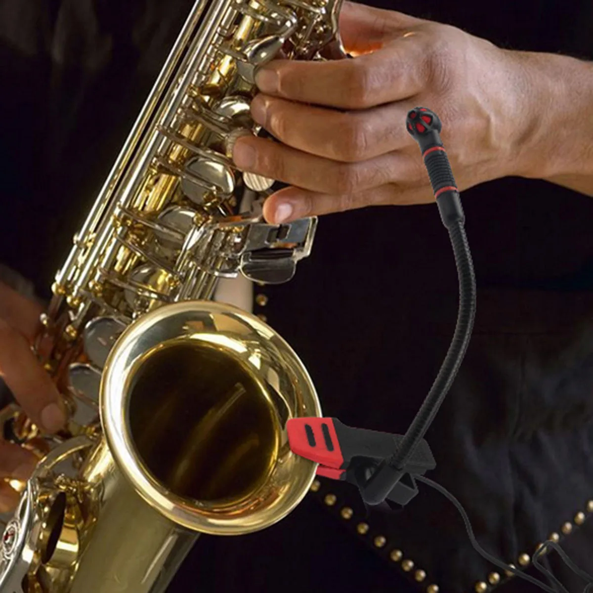 Micrófono de saxofón IM500, micrófono condensador Instrumental con Clip, micrófono de cuello de cisne para saxofón de orquesta, trompeta, Saxe
