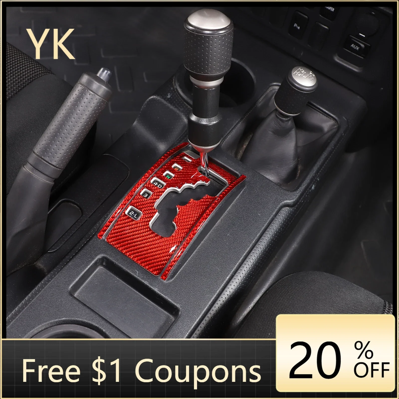 

Suetlcoity For Toyota FJ Cruiser 2007-2021 Car Console Gear Shift Box Panel Trim Frame Cover Trim Sticker Car Accessories