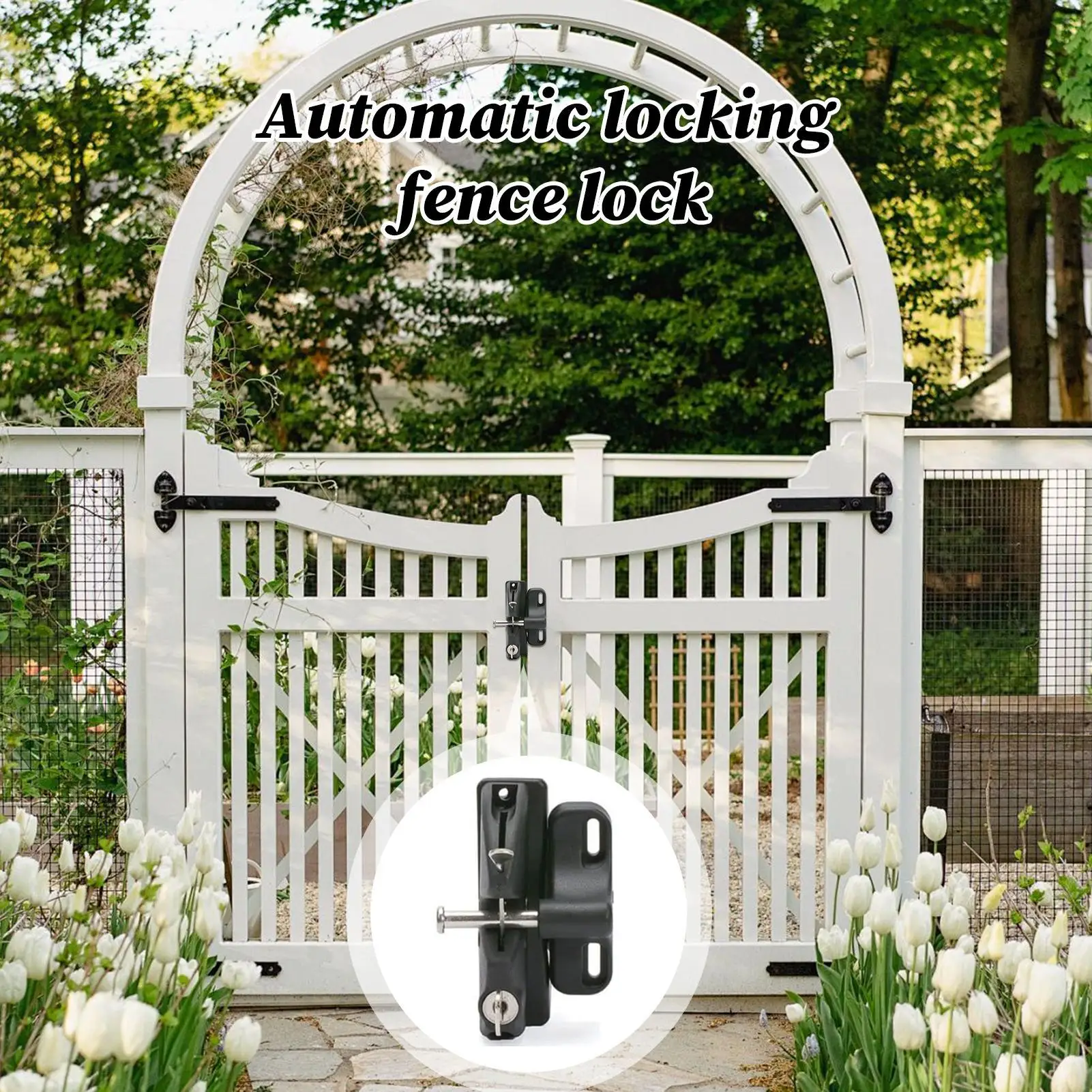 Fence Gate Latch Lock Self-Locking Safety Latches Privacy Security Solution Heavy Duty Hardware For Pool Farmhouse Barn Garden
