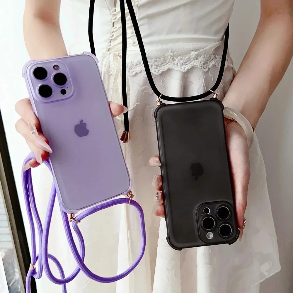 FLYKYLIN قابل للتعديل حزام طويل جراب هاتف آيفون 17 16 برو ماكس 17 الهواء 16 برو ماكس 16 زائد 16E لينة سيليكون الغطاء الواقي