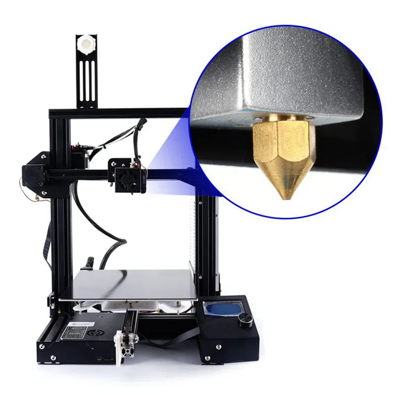 

Насадки для 3D-принтера 0,4 мм Насадки MK8 Ender 3, 40 шт. с 8 силиконовыми чехлами нагревательного блока, для Ender 3 V2 с 5 иглами