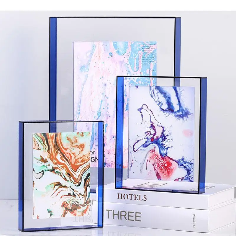 

Transparent Acrylic Photo Frame Modern Decor Crafts Frames for Pictures Desk Decoration Family Portrait Framed Art Ornaments