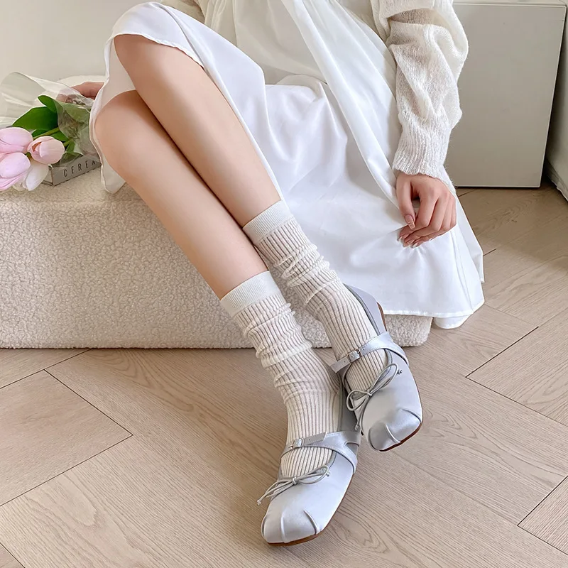 1/4 Pairs  Solid color Pattern Women Man Unisex Couples Sports Socks Women Mid To Small Leg Socks Knee High Stocking