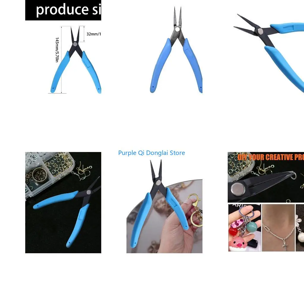 L21E Heavy Type Carbon Steel Fine Tip Pliers Extended Length Suitable for Tight Spaces Jewelry Wire Work Crafting Instrument