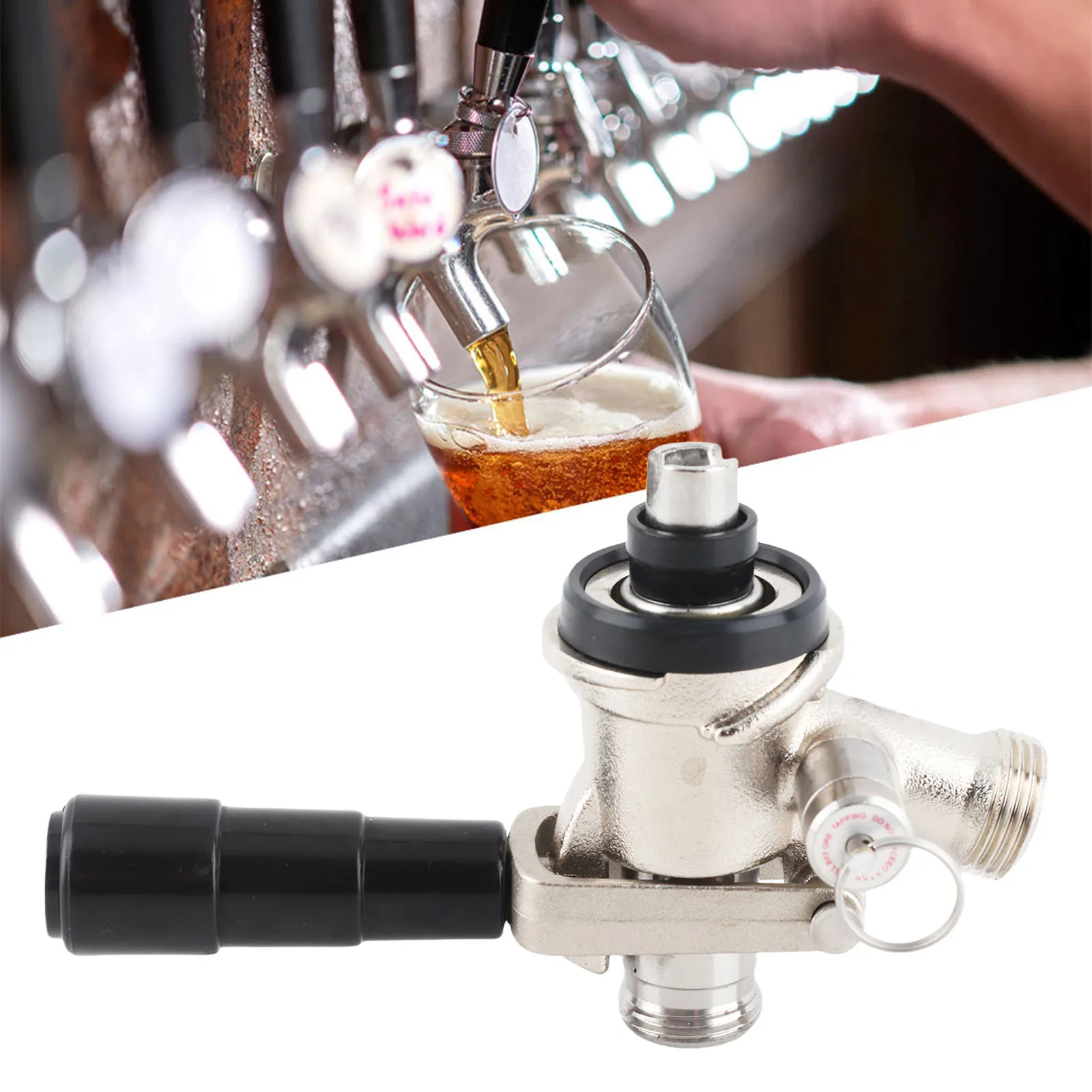 Beer Brewing Keg Coupler S Type Draft Beer Dispenser with Safety Pressure Relief Valve Home Brewing System Home Brewing System