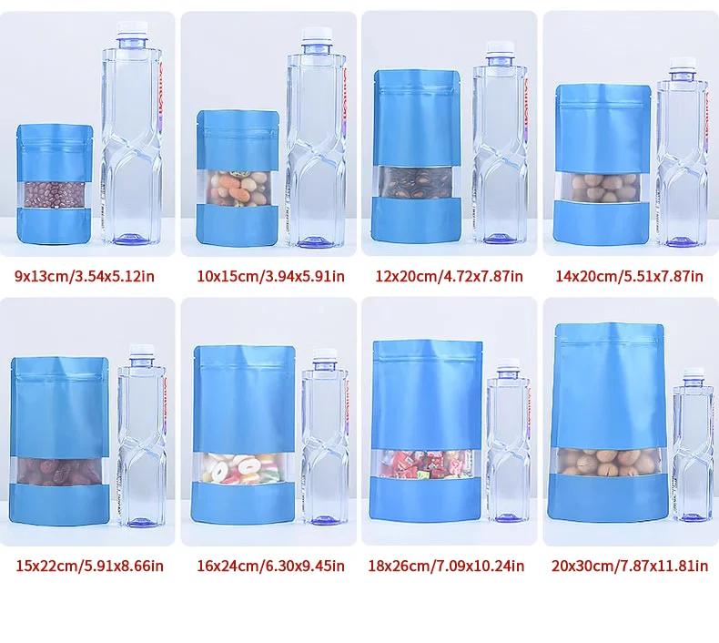 50 Stück matte, selbststehende Aufbewahrungsbeutel, wiederverwendbare, verdickte, feuchtigkeitsbeständige Aluminiumbeutel, Geschenkbeutel für Haushalt, Feiertage und Partys – Detail 5