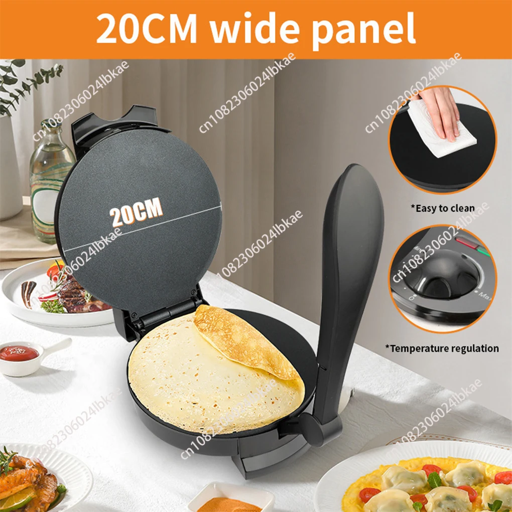 Plancha eléctrica Para hacer crepé de 20CM, sartén Roti, sartén para panqueques, revestimiento antiadherente, electrodoméstico de cocina, Máquina Para Hacer Tortillas, enchufe europeo