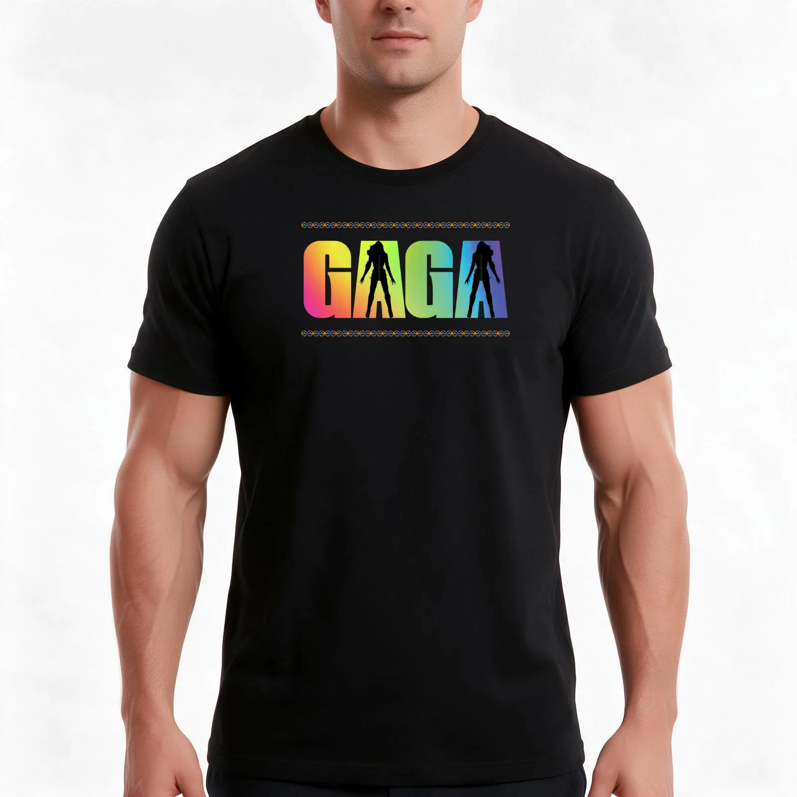 Chromatica Ball Gaga T-Shirt, Summer Casual Cotton Tee, Oversized Streetwear Tops, Vintage Graphic Print, Loose Fit Short Sleeve
