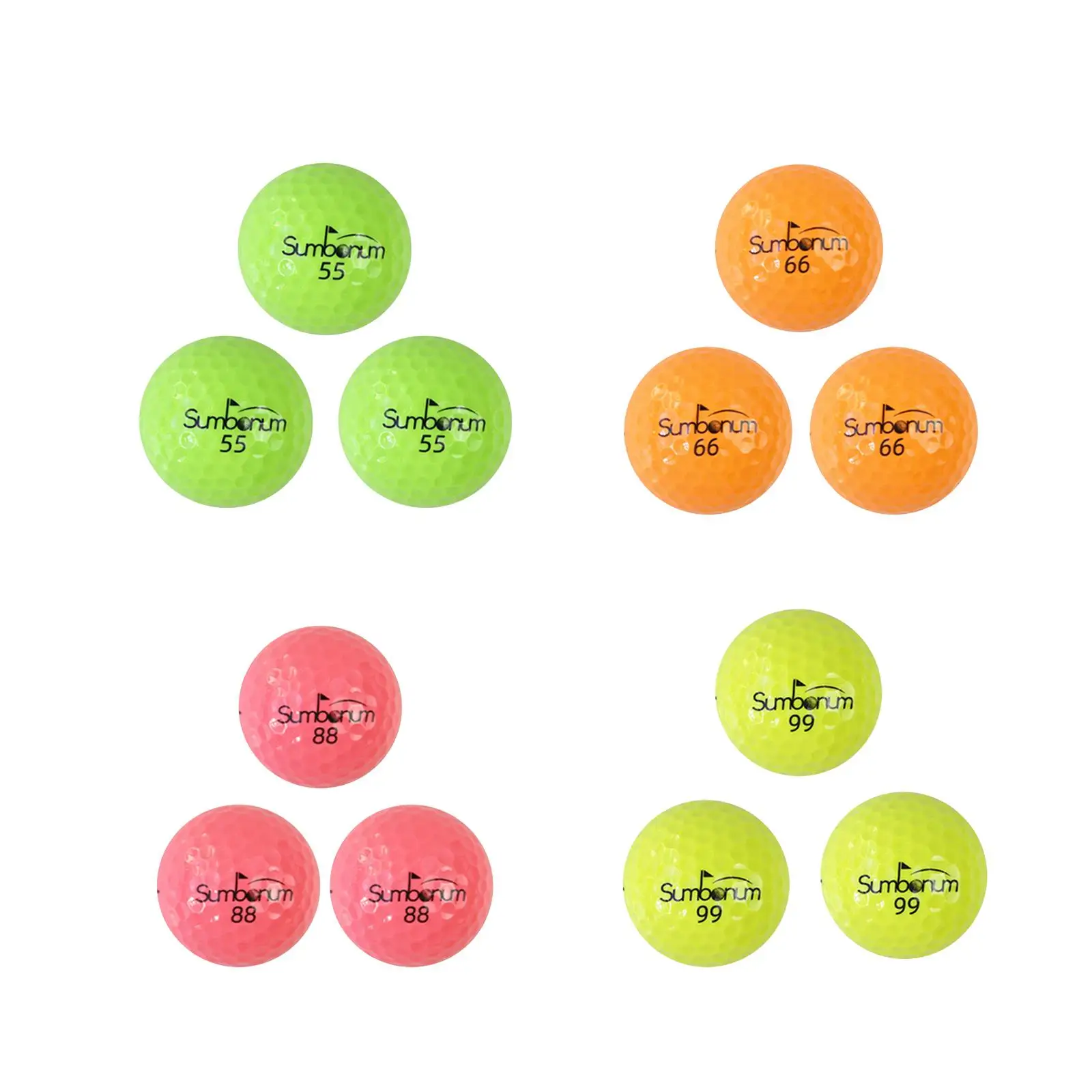 3 Pieces Golf Balls 1.68'' Portable Double Layer Golf Practice Ball for Play or Practice Backyard Driving Range Golfer Gift