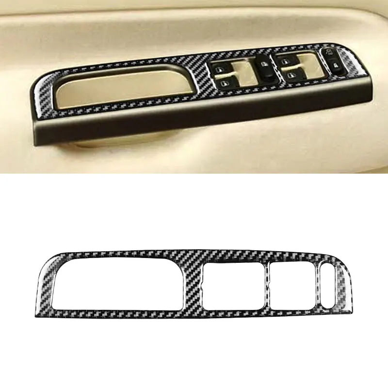 

For VW Golf 4 Jetta Bora MK4 R32 GTI 1999 - 2004 Car Carbon Fiber Door Window Lift Switch Button Frame Cover Protective Trim