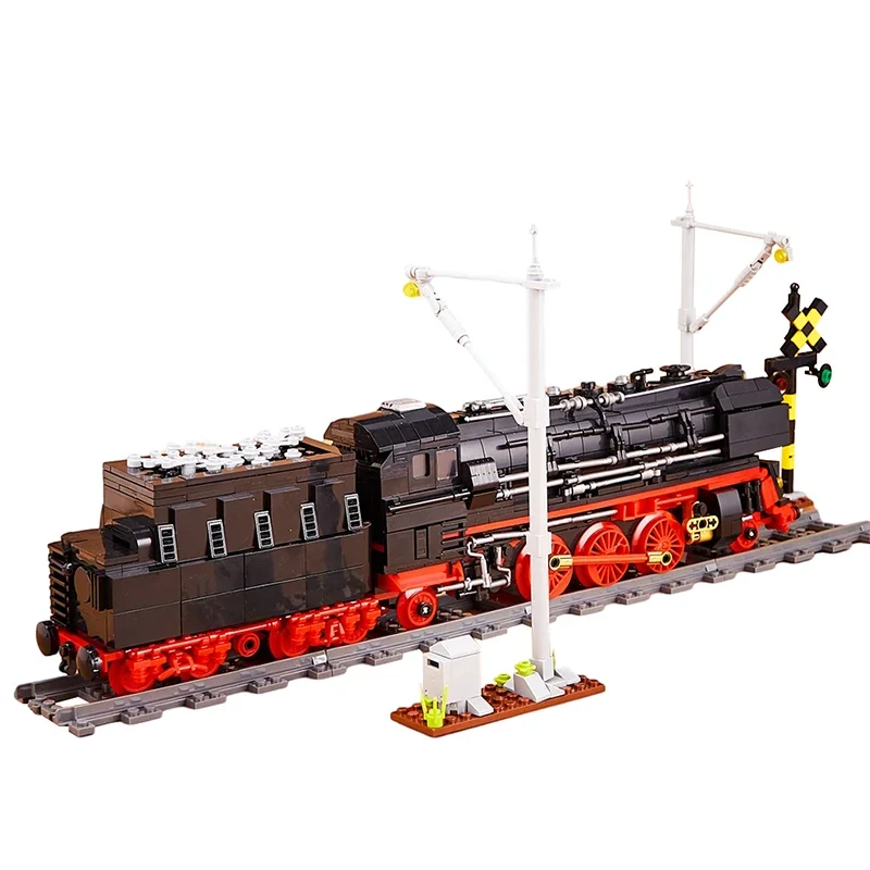 City BR01 Steam Locomotive Building Blocks Kits Railway Express Model Steam Train Transportation Building Blocks Bricks Boy Toy